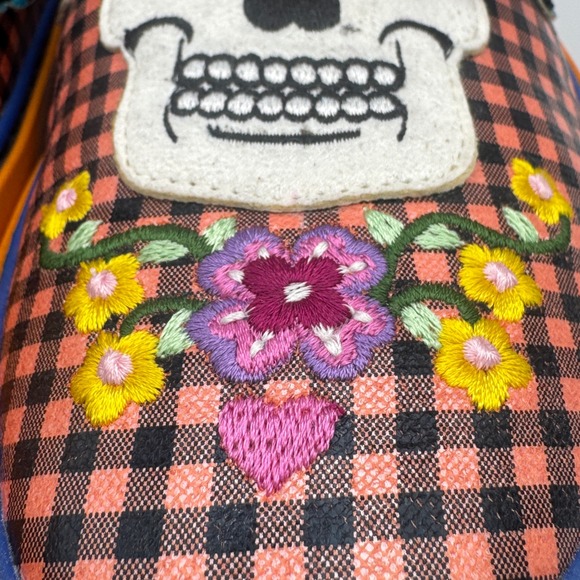 Irregular Choice Skulduggery Loafers Gingham Skull Floral Platform Sneakers 9.5 - Picture 14 of 14